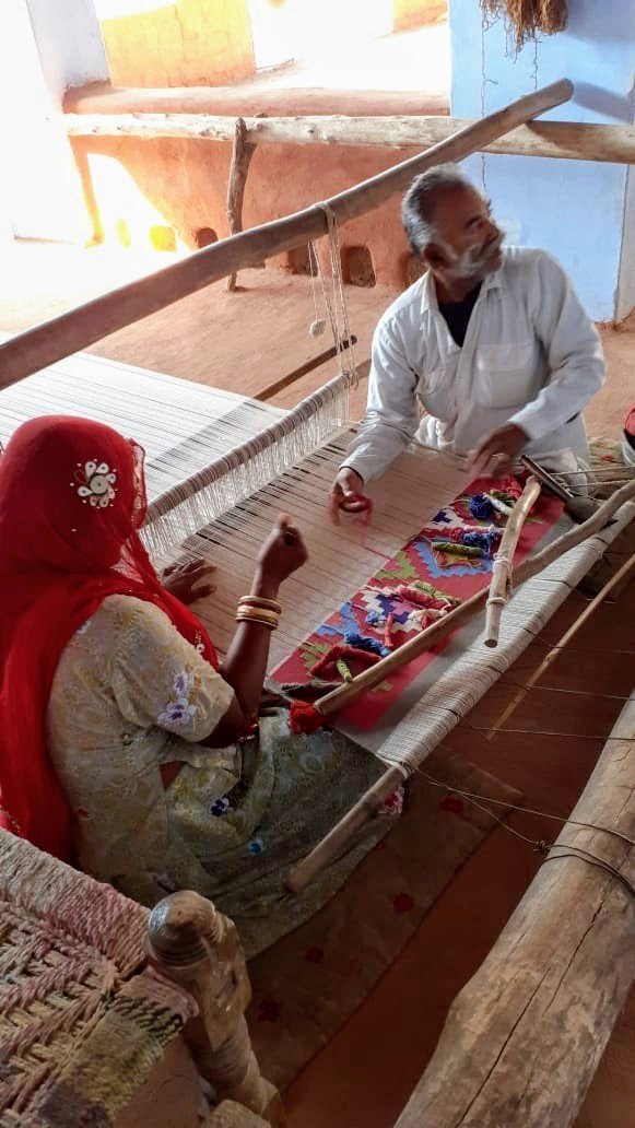 Traditional dhurrie weaving in Salawas